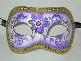Colombina Venetian Halloweeen Mask/Purple/Stone