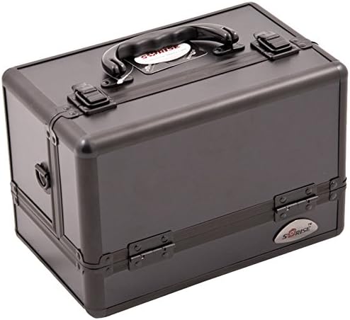 Craft Accents 3-Tiers Expandable Trays All Makeup Case, Black, 96 Ounce