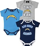 San Diego Chargers Infant Team Color 3 Piece Foldover Neck Creeper Set