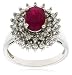 14k White Gold Ruby and Diamond Ring (1/2 cttw, H-I Color, I1 Clarity), Size 7