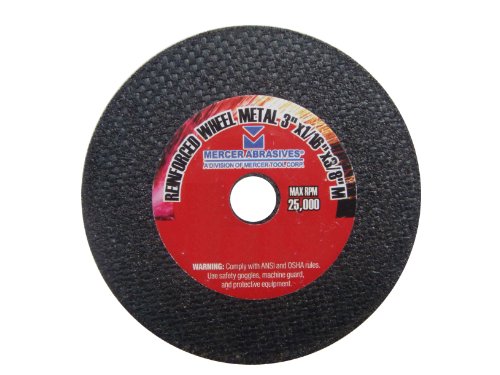 613080-100 Small Diameter High Speed Fully Reinforced Cut-Off Wheels 3-Inch by 1/16-Inch by 3/8-Inch C, 100-Pack