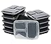 Pactiv 10 Piece Newspring 3 Compartment Bento Lunch Boxes with Lids, Stackable/Reusable/Microwave/Dishwasher/Freezer Safe, Meal Prep/Portion Control