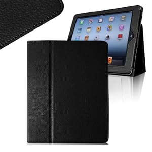 AMAZON KINDLE FIRE HDX 7 inch 7 2013 BLACK FLIP WITH BUILT IN MAGNET SLEEP/WAKE STANDBY FOLIO PU LEATHER CASE COVER + STYLUS