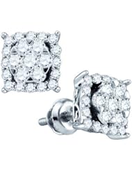 0.62CTW DIAMOND LADIES SQUARE EARRINGS