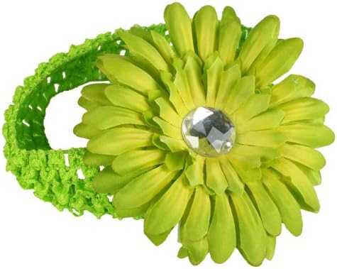 FireKingdom Cute Colorful Europe Daisy Knitting Fabric Headband Head Hair Band Hairband Decoration Accessory for Infant Child Baby Kids Toddler (Green)