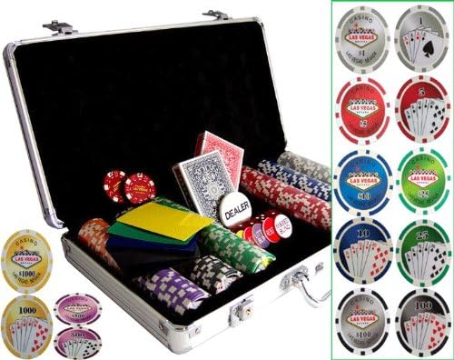 Royal Flush Suited 300 Pieces 11.5 Gram Clay Composite Gambling Poker Chips Chipset.