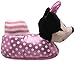 Josmo Character Shoes Girl's Disney Minnie Head Slipper-K, Pink/White Polka Dots, 7 M US Toddler