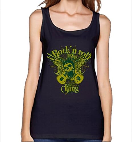 Women's The King of Rock 'n' Roll Shirt Vest Casual Tees Black S