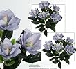 TWO 2' Magnolia Artificial Silk Flower Bushes (Light Blue) for Home, Garden and Decoration