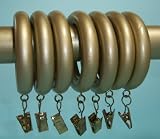 1-3/8" Solid Wood Rings with Brass Clips in Gold Finish [CAPITOL CITY LUMBER]