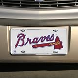 Atlanta Braves Silver Super Stock Metal License Plate