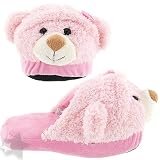 Pink Teddy Bear Slippers for Girls
