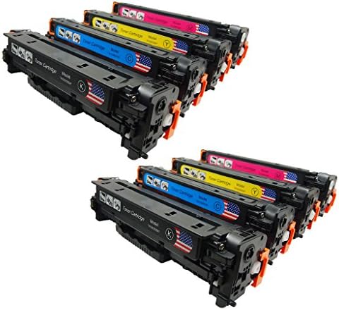 LA Printer New Compatible 8 Pack (2BK+2C/2Y/2M) of HP 305X CE410X CE411A CE412A CE413A Toner Cartridge-High Yield for Laserjet M351a M451 M451dn M451nw M375nw M475dn M475dw Pro 300 Pro 400 Series