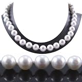 AugustinaJewelry Single Strand 18 Inch 10MM White Shell Pearl Necklace