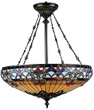 Belle Fleur 4-Light Tiffany Pendant Light in Vintage Bronze