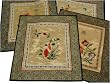 Chinese embroidery, hand embroidered - various color backgrounds, 11" x 12"