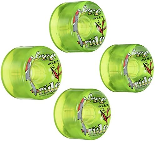 FreeRide 78a Skateboard Wheels, Green, 65mm