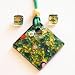 Handmade Murano Glass Jewelry Gift Set (a Pendant and Earrings)- Mary Green/ Gold Style 1