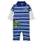 Newborn Boys' Just One year Striped Dino Jumpsuit - Blue/White