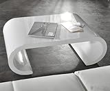 Couchtisch Opium Oval 90 x 60 cm Weiss Hochglanz Design Beistelltisch
