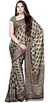 Brown & Off White Jacquard Saree