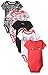 Calvin Klein Baby-Girls 5 Pack Bodysuit Printed and Solid, Black, 3-6 Months