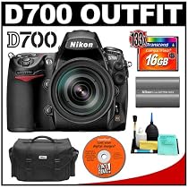 Nikon D700 Digital SLR Camera Body + Nikon 24-120mm f/3.5-5.6G ED-IF AF-S VR Zoom Lens + Nikon EN-EL3e Rechargeable Li-ion Battery + Nikon SLR System Case + 16GB CF Memory Card + Cameta Bonus Accessory Kit