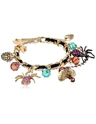 Betsey Johnson "Enchanted Forest" Mushroom and Spider Toggle Bracelet, 7.5"