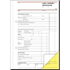 Sigel SD018 Lohn-/Gehaltsabrechnung, 1. und 2. Blatt bedruckt, selbstdurchschreibend, A5, 2x40 BL