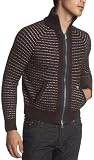 Converse by John Varvatos Men's Long Sleeve Ticking Stripe Zip Sweater