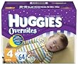 Huggies Overnites Diapers, Size 4, Big Pack, 64-Count Box Image of Huggies Overnites Diapers, Size 4, Big Pack, 64-Count Box