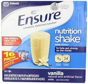 Ensure Bottles, Vanilla Shake , 8 oz Bottles, 16 Count