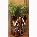 Pack of 2 Hand Sculpted Metal Elephant Decorative Figure Baskets 8.25"