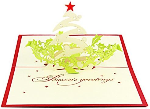 Qubic 3D POP UP Customized Postcard Thank You Personal Words Creative Happy New Years Cards(Season's Greeting)