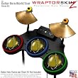 Barbwire Heart Yellow Skin by WraptorSkinz fits Guitar Hero 4 World Tour Drum Set for Nintendo Wii, XBOX 360, PS2 & PS3 (DRUMS NOT INCLUDED)