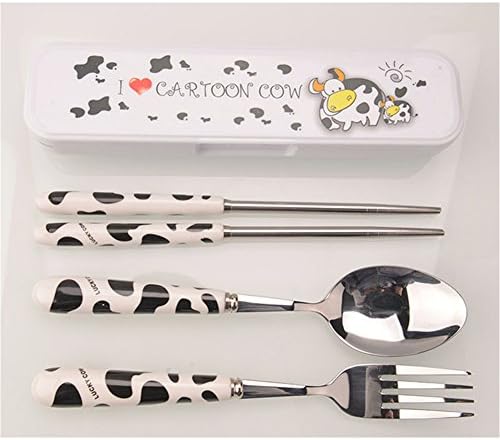 Green Burgeon Kid's Spoon and Fork Set with Case (set B)