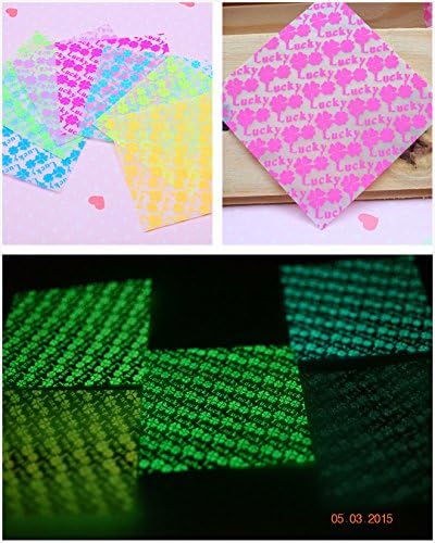 Paper 2 Pack (20 sheets) Glow in Dark Origami Crane four-leaf flower Craft Paper set35