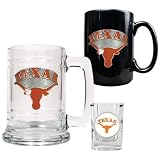 Texas Longhorns 15oz Tankard, 15oz Ceramic Mug & 2oz Shot Glass Set - Primary Logo NCAA College Athletics