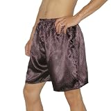 SILK COUTURE: Mens Sleepwear - Silk Boxer Shorts / Pajama Lounge Shorts - Multicolor - Size: M-L