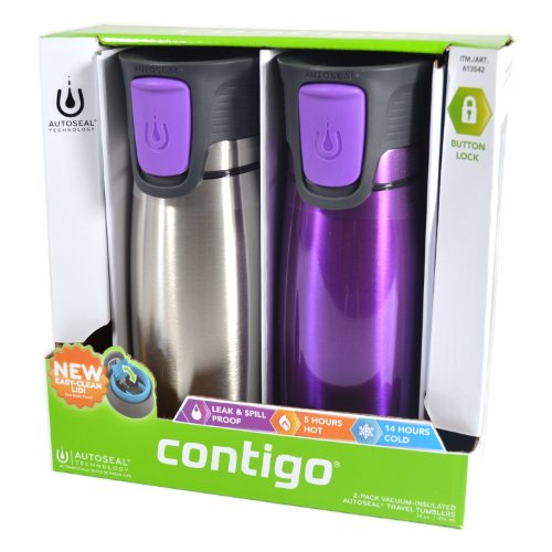 Contigo Astor 2-pack 14oz Vacuum-Insulated Autoseal Travel Tumblers (Purple)