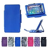 i-UniK Alcatel Onetouch POP 7 LTE Case 2016 T-Mobile Model 9015W Slim Folio Tablet Cover [Bonus Stylus] - (Blue)