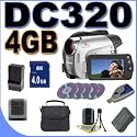 Canon DC320 DVD Camcorder w/37x Optical Zoom (Silver) BigVALUEInc Accessory Saver 4GB Battery Bundle