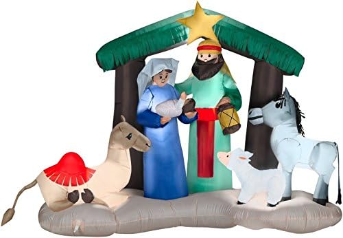 CHRISTMAS DECORATION LAWN YARD INFLATABLE LIGHTED NATIVITY SCENE 6'