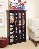 Espresso Sliding Door Media Cabinet