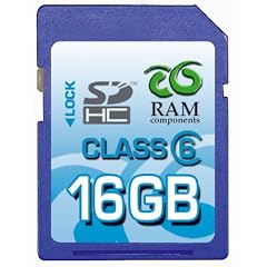 RAM Components 16GB SDHC Class 6 High Speed Professional Speicherkarte - Secure Digital High Capacity (SD HC Card) - inkl. Case