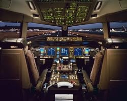 777 Flight Deck Matted Print
