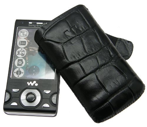 Suncase Ledertasche f&uuml;r Sony Ericsson W995 croco-schwarz Preisvergleich