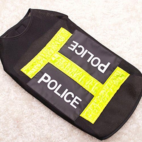 XIDAJE store Pet Dog Puppy Vest Clothes Apparel Custome Night Coat Police Gauze