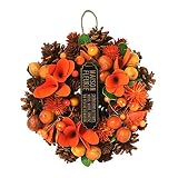 GREENHOUSE ハロウィン HWナチュラルリース S P付 オレンジパインフラワー HW242-C