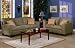 2 pc green microfiber fabric upholstered sofa and love seat set